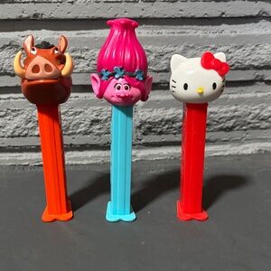 Pez Candy Dispenser Set, Pumba, Hello Kitty and Poppy